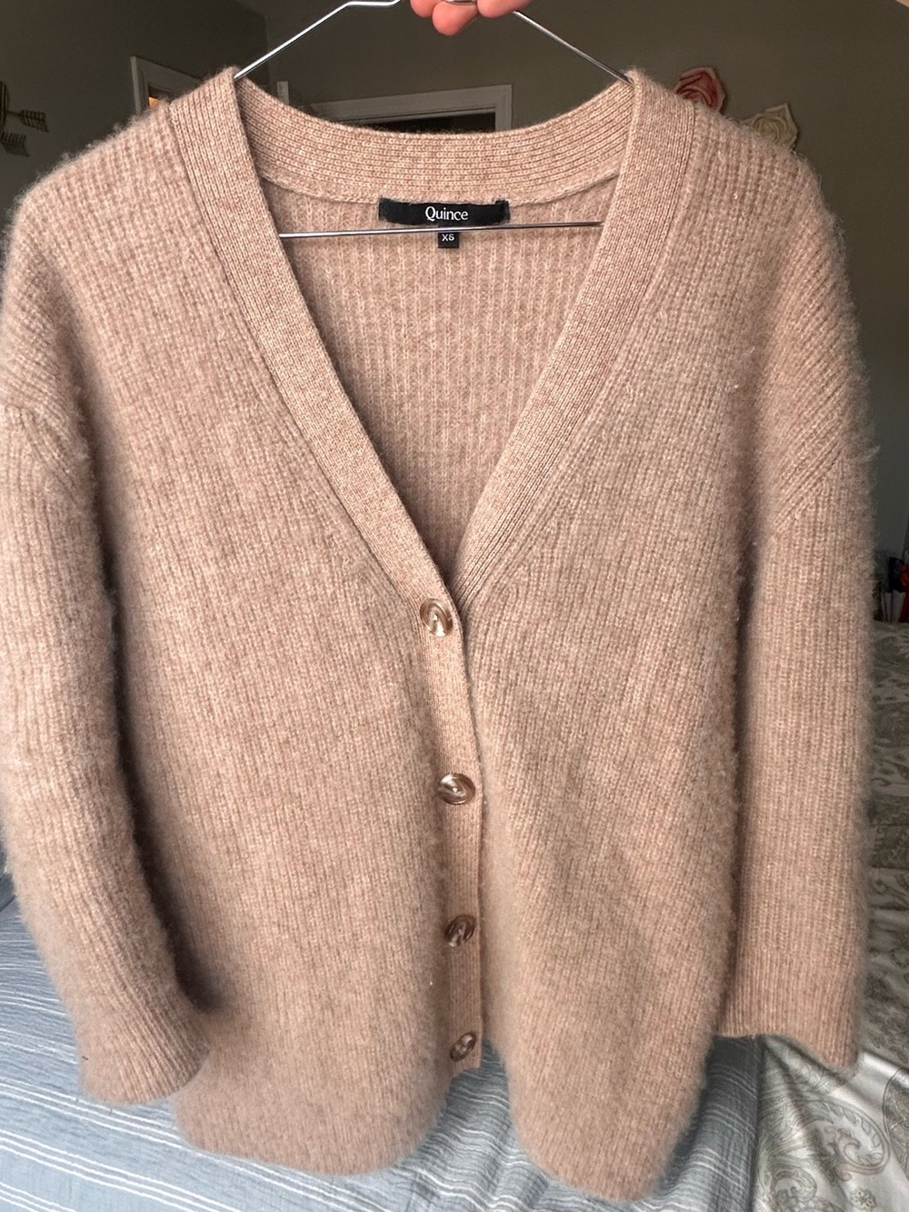 Quince Oatmeal Fisherman Cashmere Sweater XS